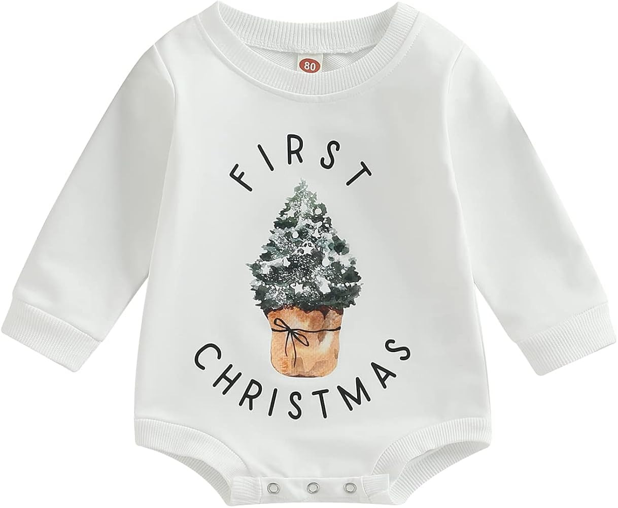 Kuriozud Newborn Baby Boy Girl Bubble Romper Funny Letter Long Sleeve Oversized Sweater Tops Fall... | Amazon (US)
