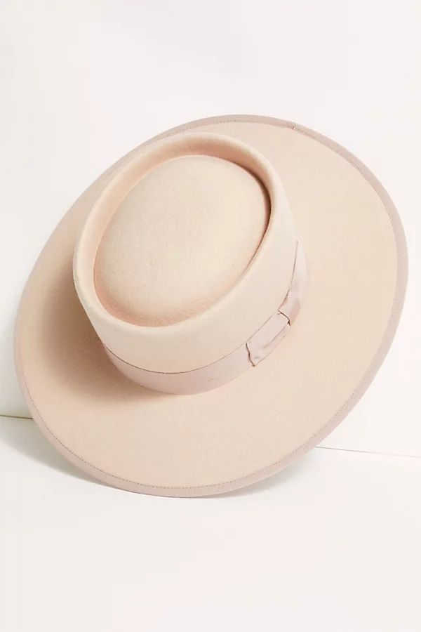 Harlow Felt Boater Hat by Free People, Blush, One Size | Free People (Global - UK&FR Excluded)
