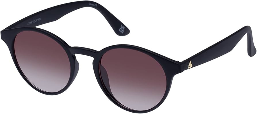 AIRE ATOM Round Unisex Sunglasses Black Rubber… | Amazon (US)