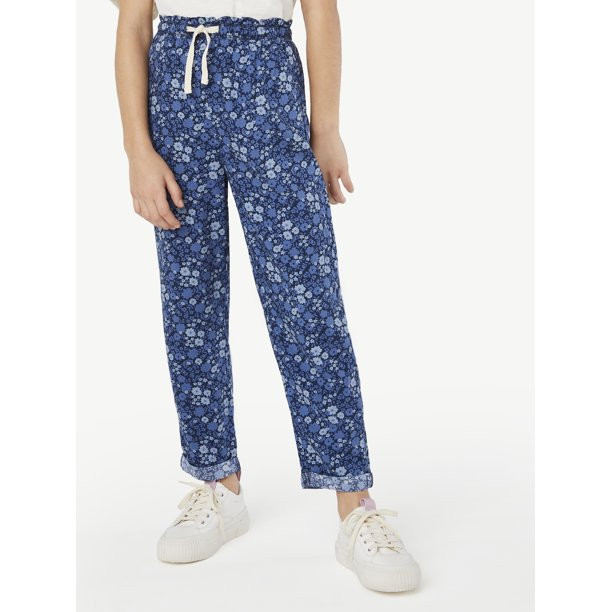 Free Assembly Girls Printed Pull-On Dock Pants, Sizes 5-18 - Walmart.com | Walmart (US)