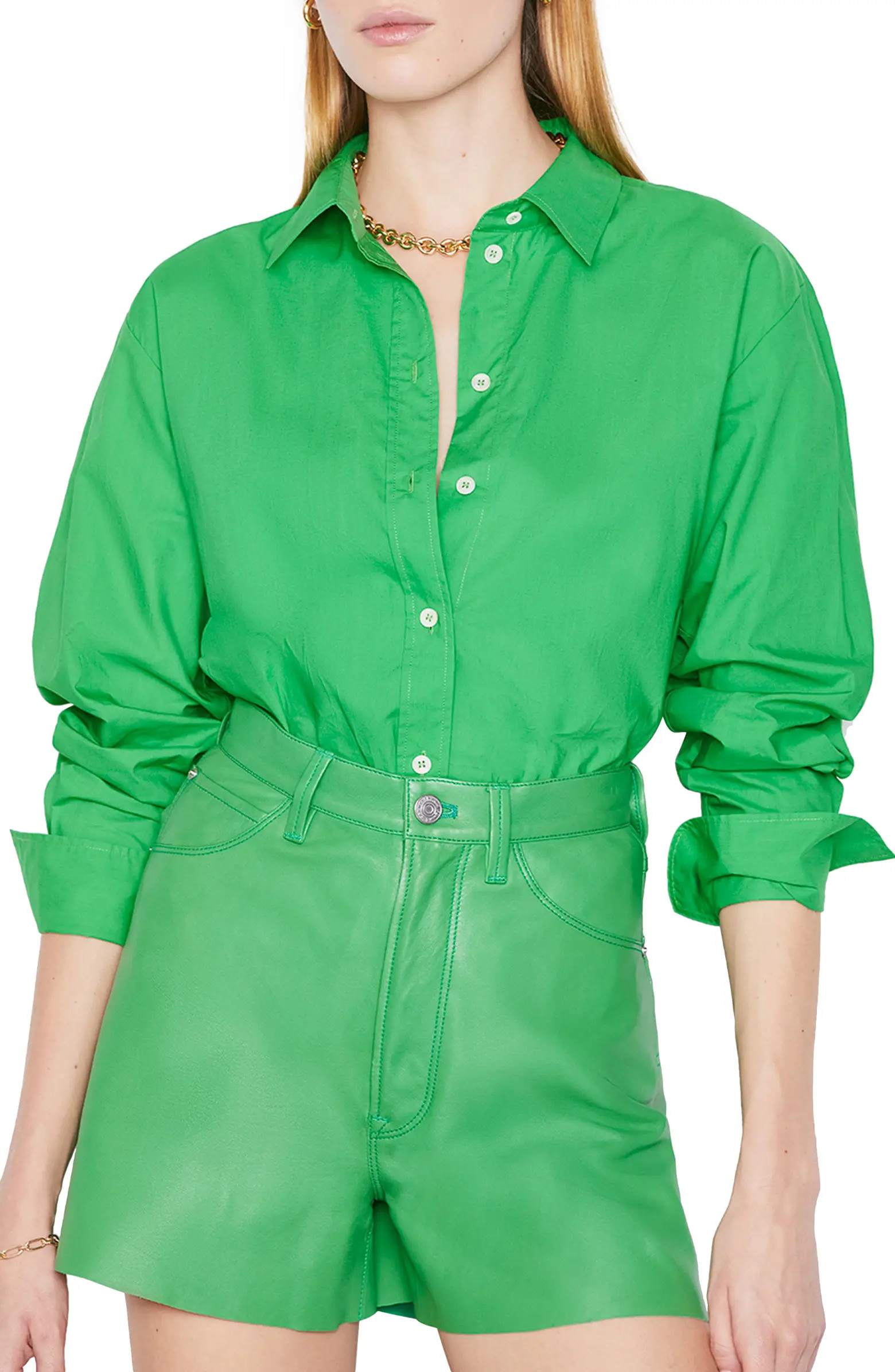 FRAME The Oversize Organic Cotton Button-Up Shirt | Nordstrom | Nordstrom