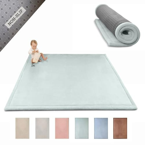 Hakuna Matte CloudSoft Baby Play Mat for Floor 60" x 80" Green – Coral Velvet Memory Foam Rug for Crawling & Cozy Play – Non-Slip, Water-Resistant, Easy-CareTummy Time Mat, Playmat for Playpen | Amazon (US)