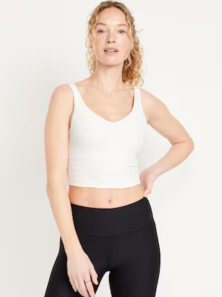 Light Support PowerSoft Rib Longline Sports Bra | Old Navy (US)