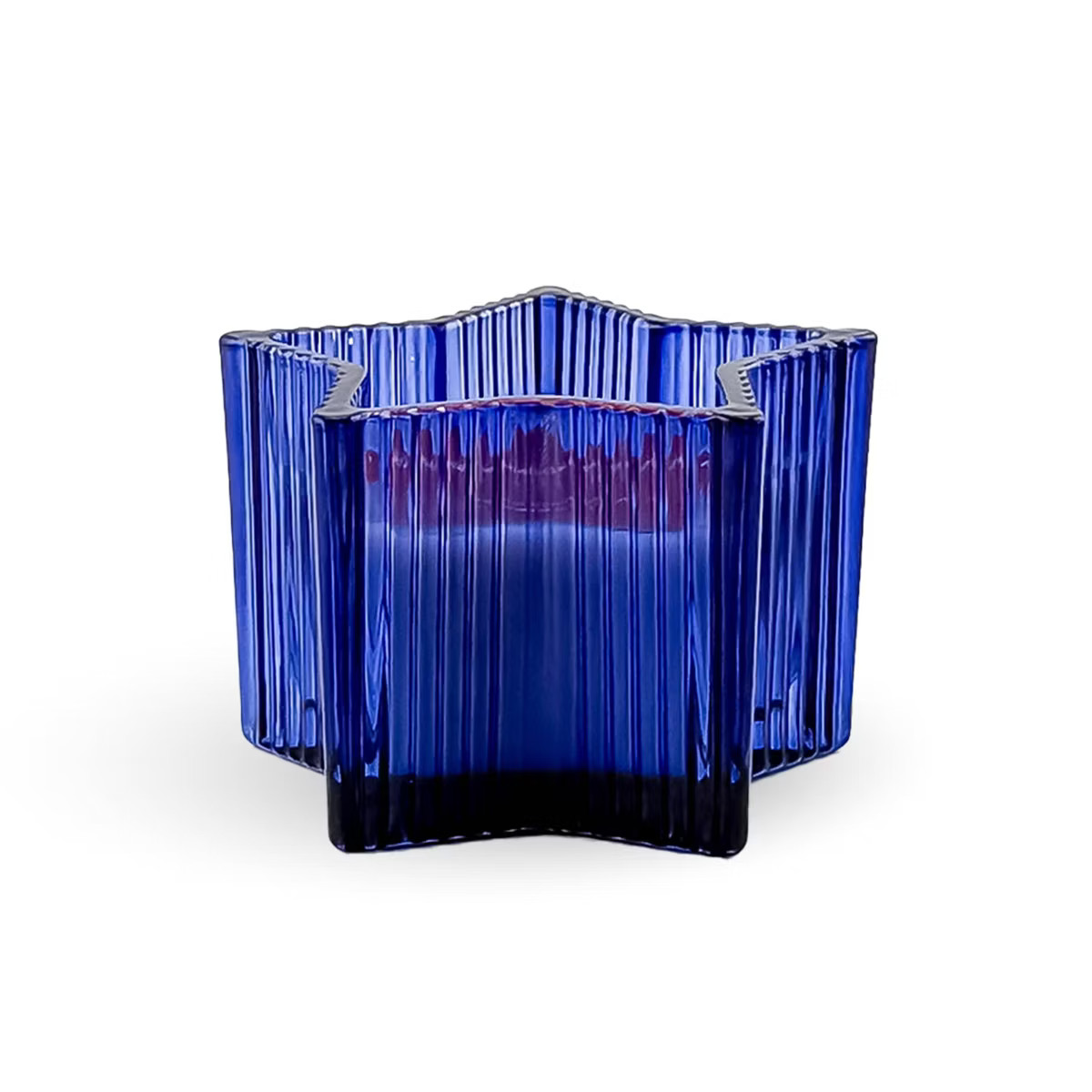 3oz Ribbed Star Glass Candle Blue - Bullseye's Playground™ | Target