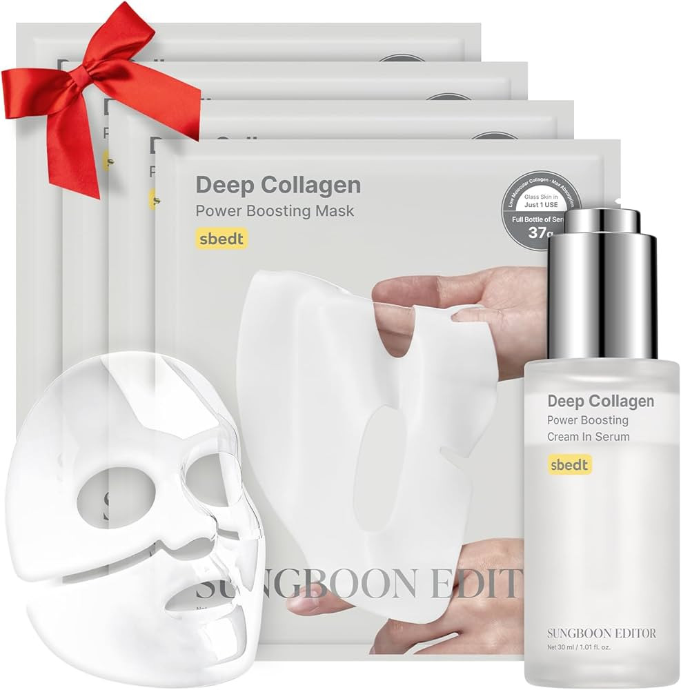 Rejuvenating Combo/Wrinkle Free Boosting DUO: Deep Collagen Power Boosting Mask (4ea) & Deep Coll... | Amazon (US)