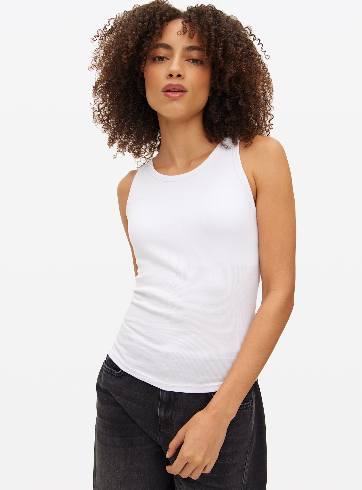 Cottonform™ White Ribbed Support Vest | Tu Clothing