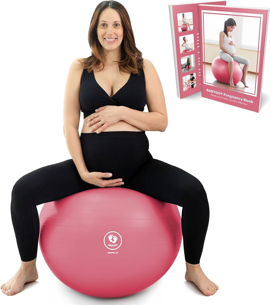 BABYGO Birthing Ball - Pregnancy Yoga Labor & Exercise Ball & Book Set Trimester Targeting, Mater... | Amazon (US)