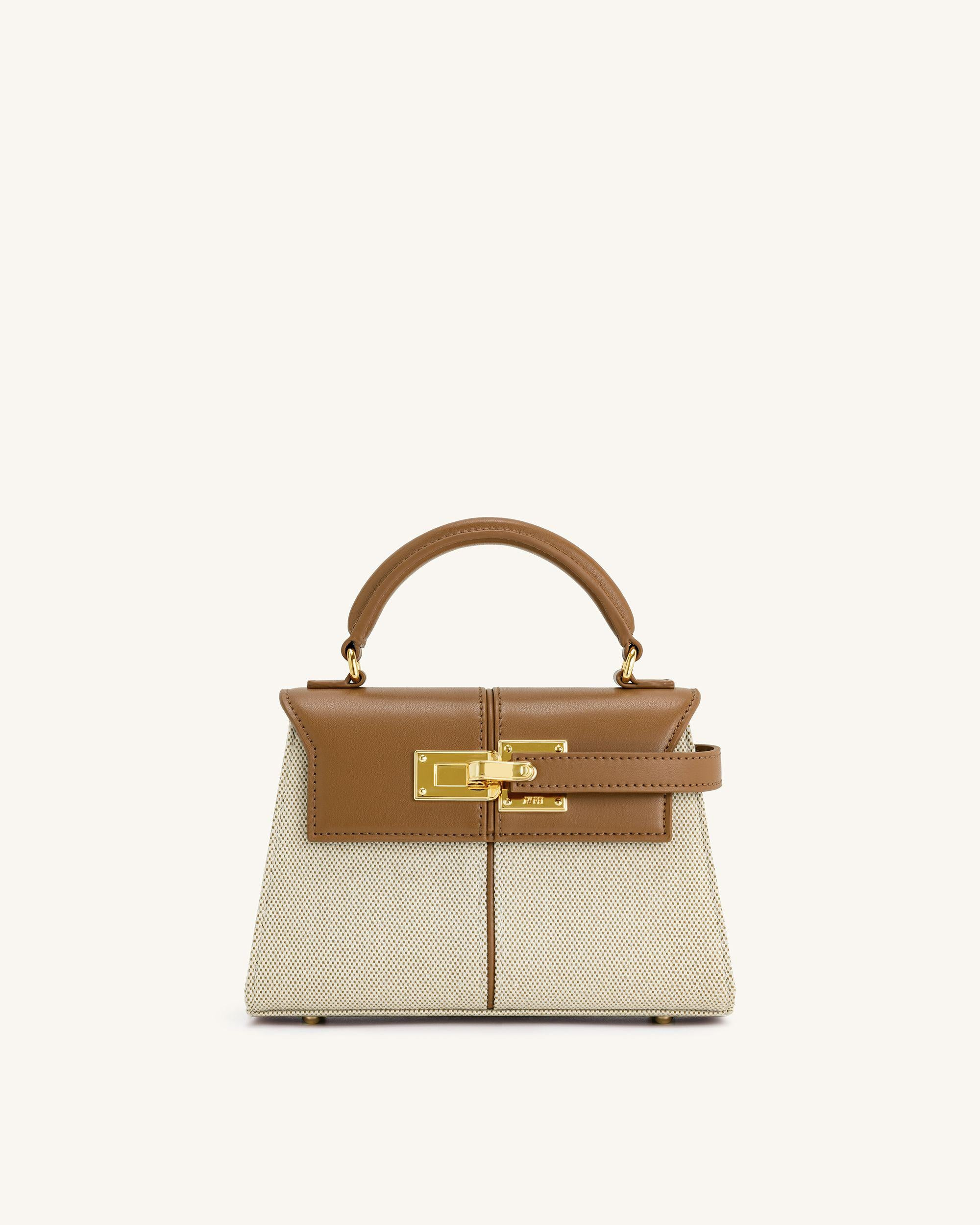 Elise Top Handle Bag - Brown Canvas | JW PEI US