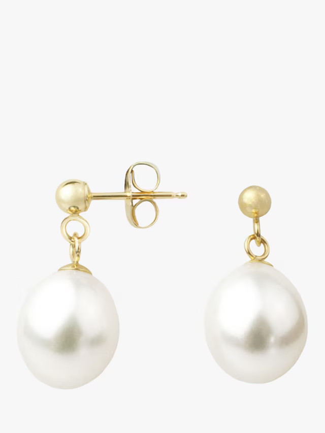 E.W Adams9ct Gold Freshwater Pearl Drop Earrings | John Lewis (UK)