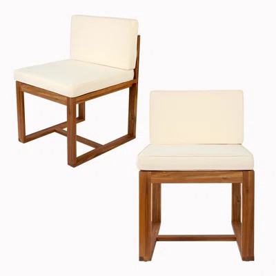 Solid Wood Dining Chair Set Of 2 – Comfortable Cushioned Seats & Backrests, Perfect For Patio, Dining Room, Or Kitchen | Wayfair North America