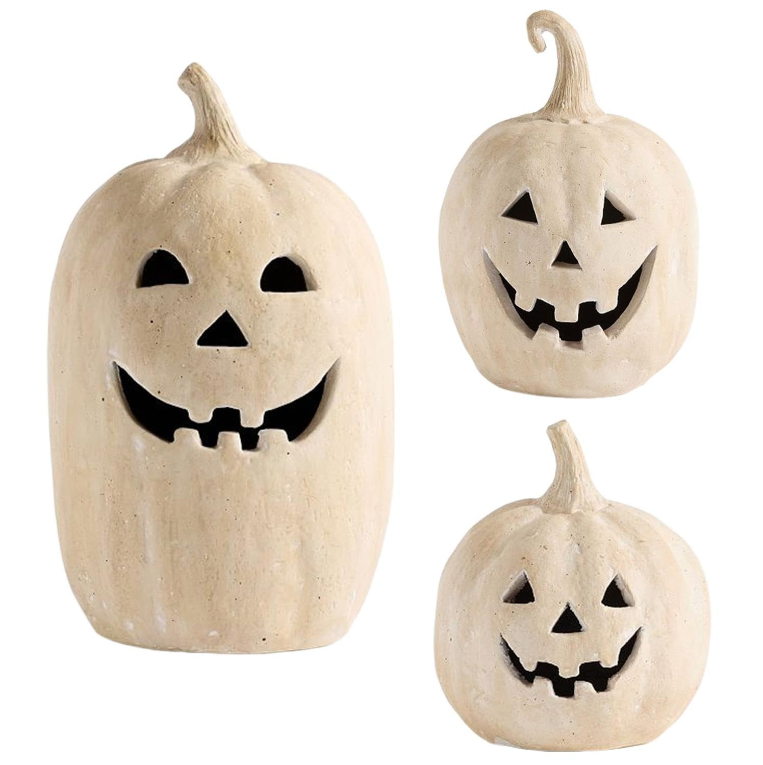 Halloween Decorations, Fall Decor, Resin Pumpkin Lantern, Terracotta Textured Jack O' Lantern Dec... | Amazon (US)