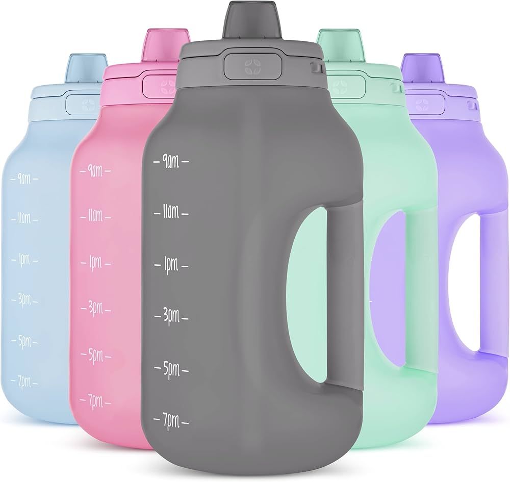 Ello Hydra Half Gallon Jug with Time Marker & Handle for All Day Hydration & Silicone Straw with ... | Amazon (US)