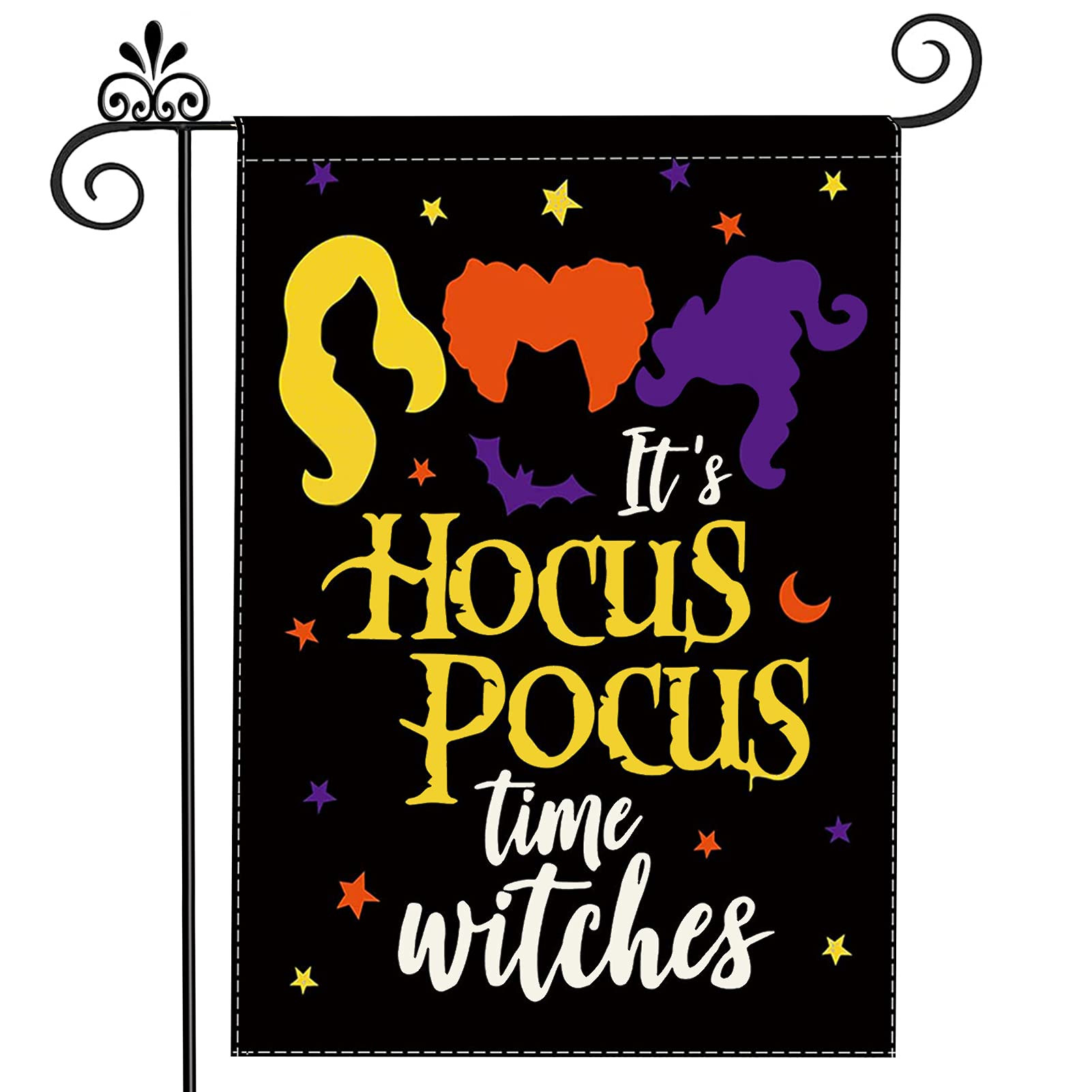 Double Sided Hocus Pocus Decor Flag for Halloween Witch Sisters Yard Outdoor Decorations - 12.5 x... | Amazon (US)