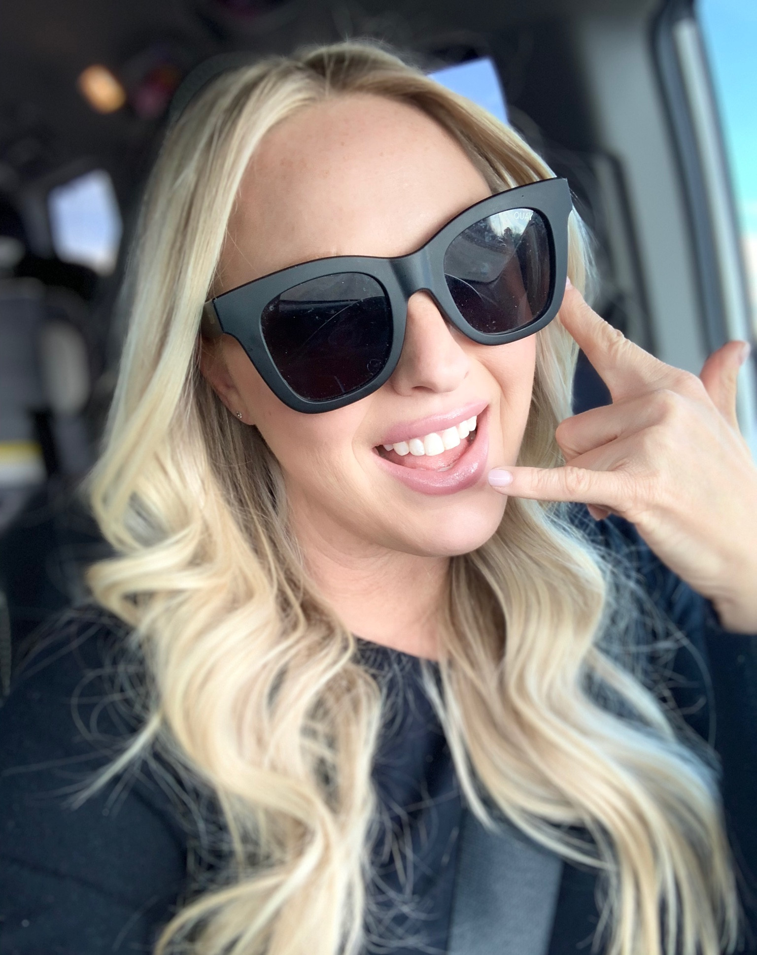 Quay Sunnies are BOGO! 

I love these matte black ones but also just snagged some gold rimmed aviators and tortoise! 

#LTKsalealert #LTKSeasonal #LTKunder100