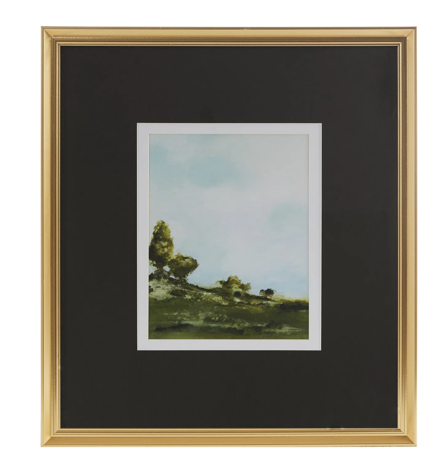 Madison Park Across The Plains 1 Framed Glass and Double Matted Abstract Landscape Wall Art & Rev... | Wayfair North America