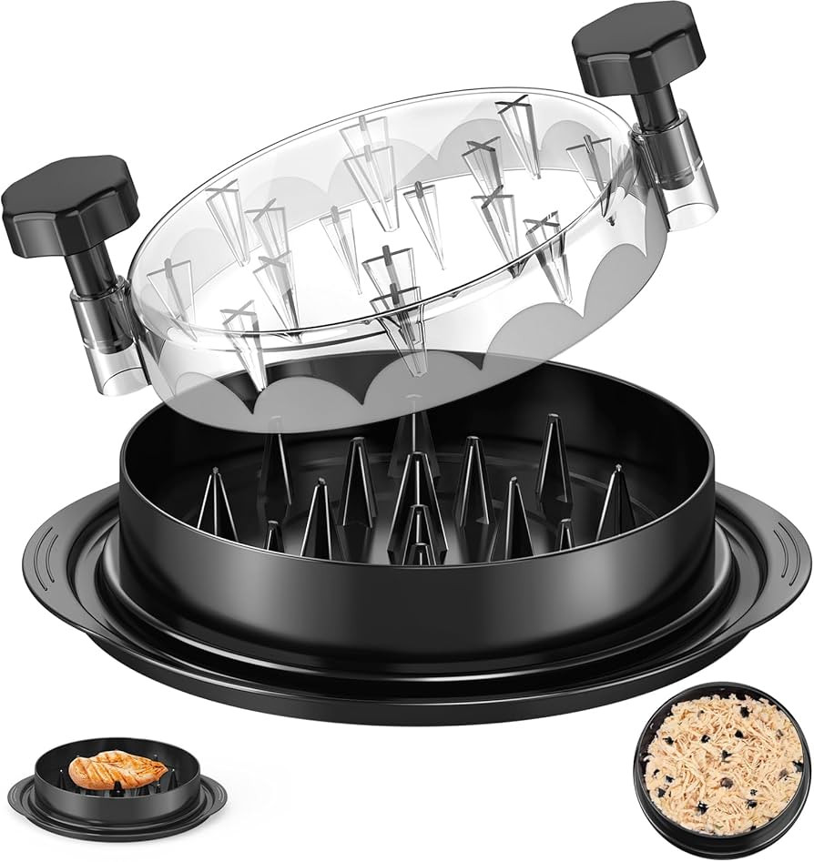 Chicken Shredder 8 Inches, Chicken Breast Shredder Tool, Cooked Meat Shredder With Clear Lid, Erg... | Amazon (US)
