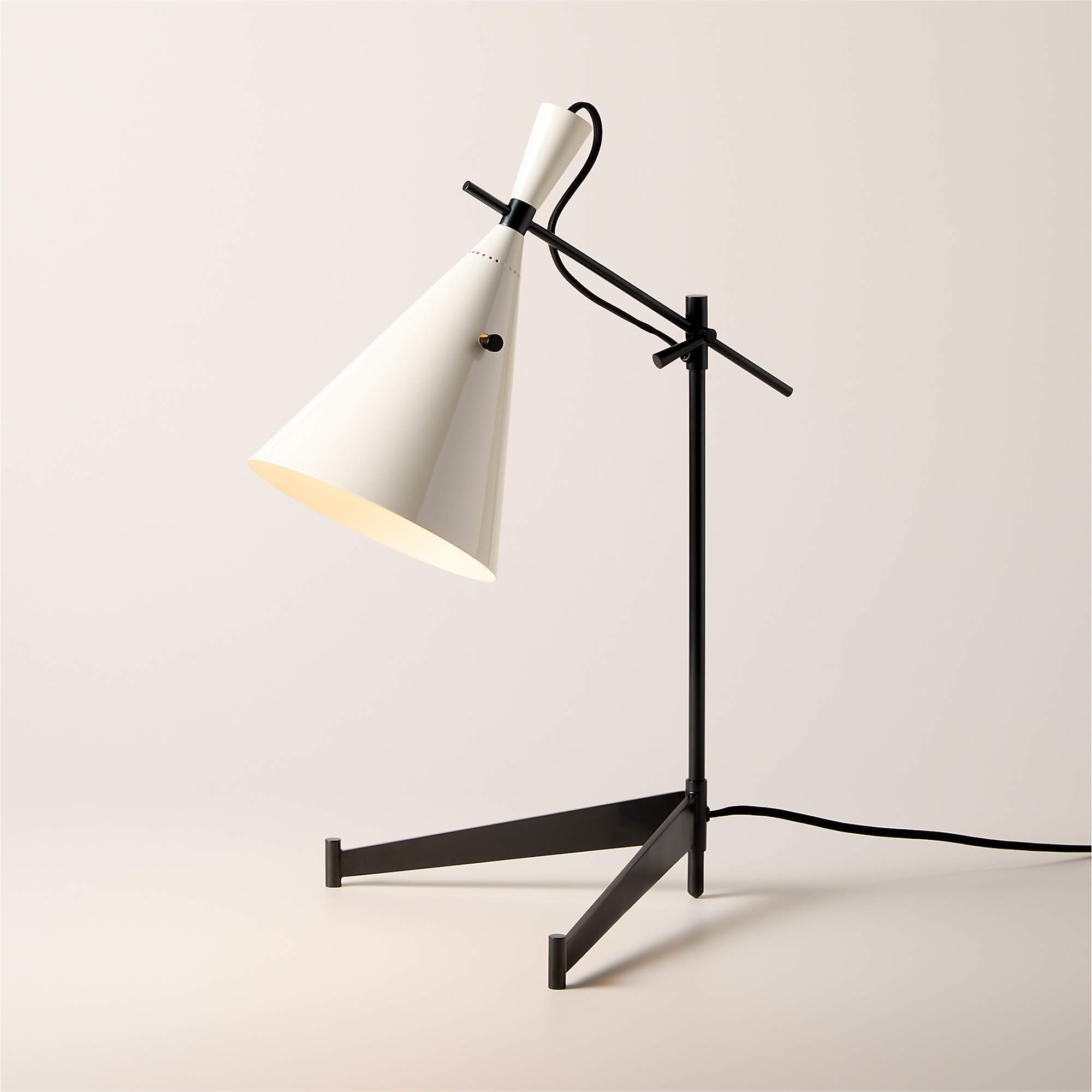Exposior Blackened Brass Task Table Lamp with Warm White Shade Model E7 by Paul McCobb + Reviews ... | CB2