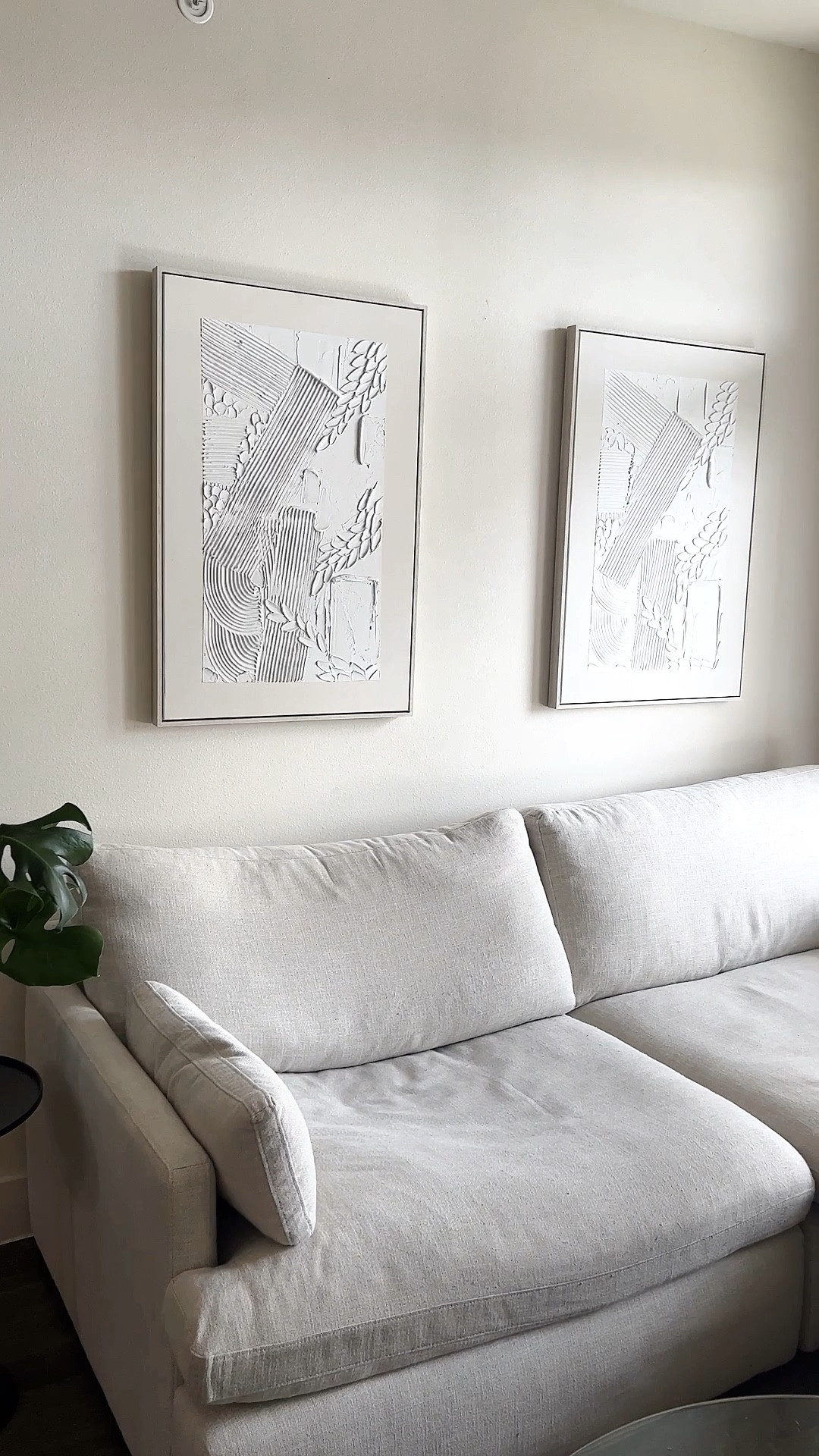 Kirkland's wall art finds matched perfectly with my Ashley Furniture sectional.