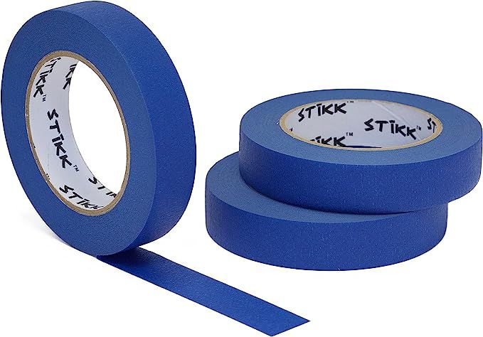 3 Pack 1" x 60 Yard STIKK Blue Painters Tape 14 Day Clean Release Trim Edge Finishing Tape (.94 i... | Amazon (US)