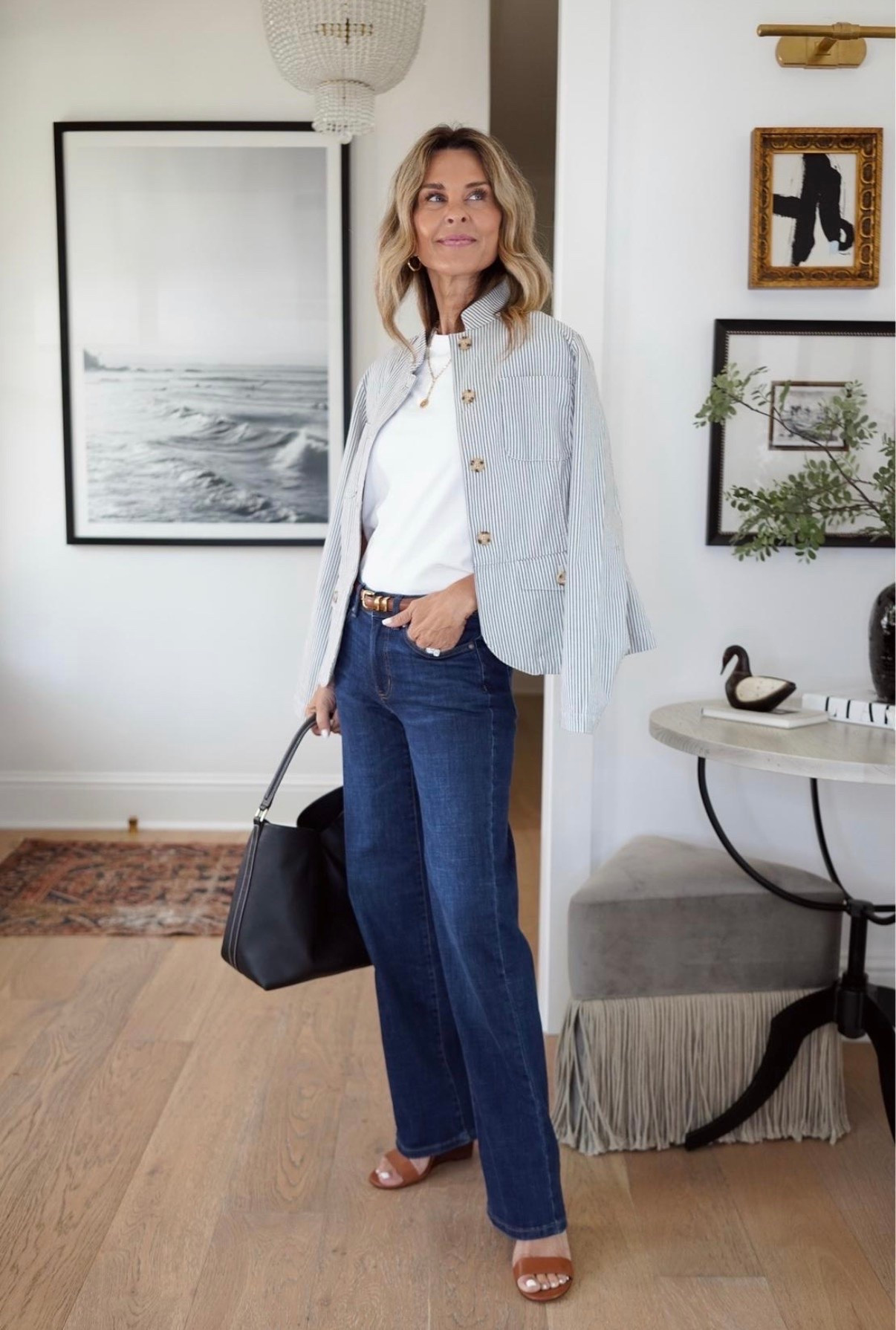 J Jill new arrivals! I’m 5’6’’
-wide leg Jean size 2 regular
-stripe jacket size S
-mock neck knit top size XS

#LTKootd #LTKOver40 #LTKSeasonal