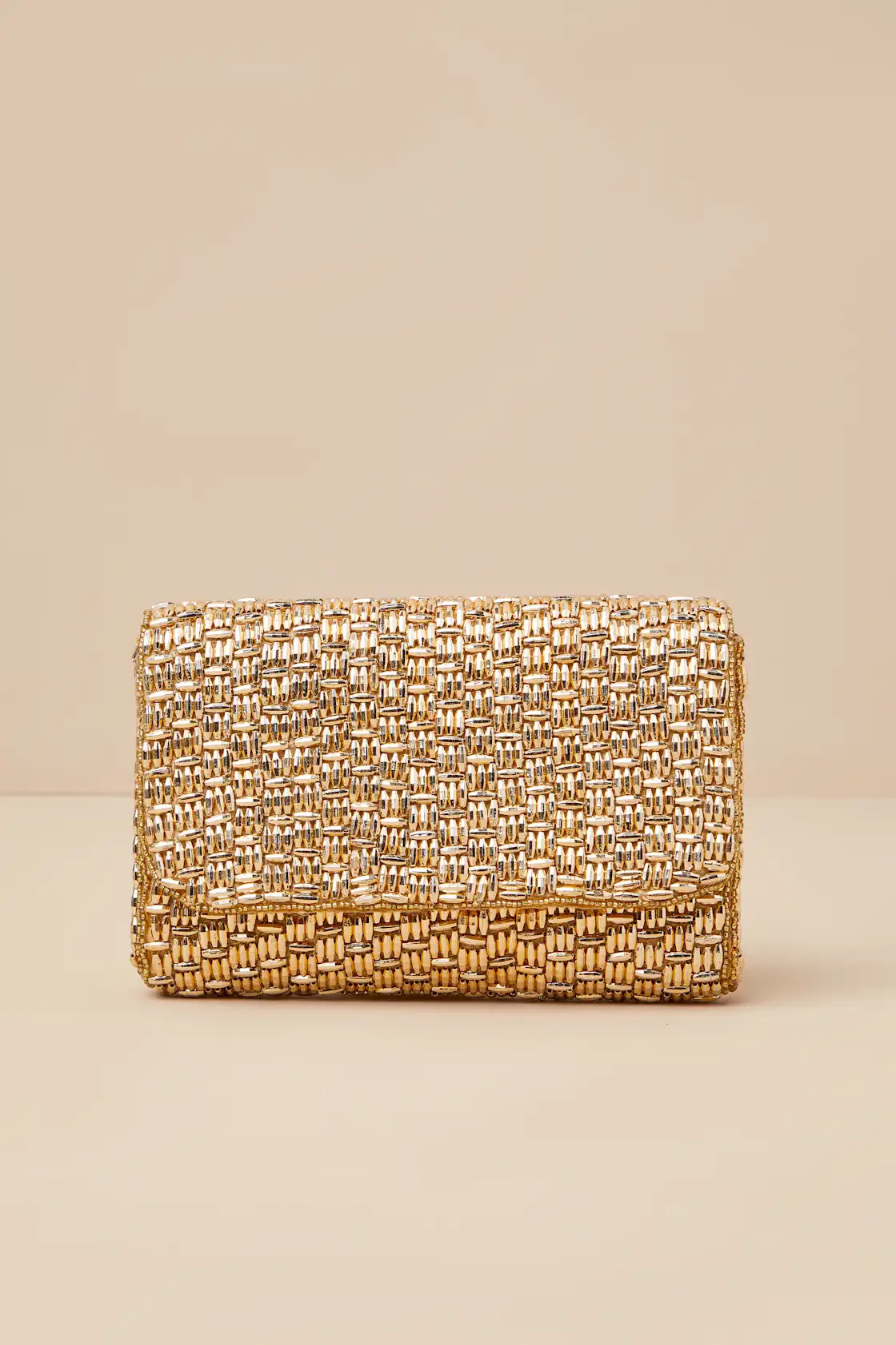 Stunning Glow Gold Beaded Rectangular Mini Clutch | Lulus