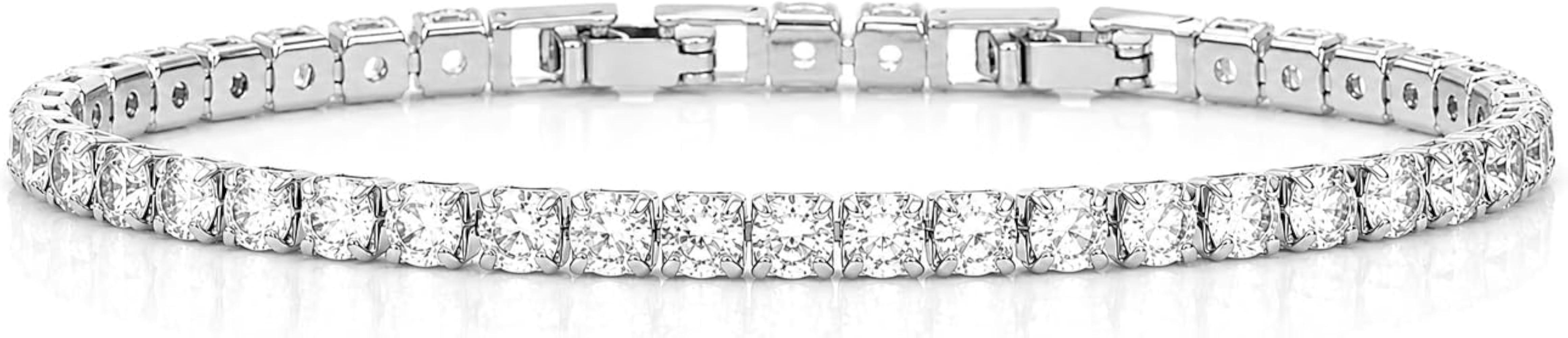 Adjustable Tennis Bracelets for Women Gold/Silver Dainty 14K Gold Plated Cubic Zirconia Bracelets... | Amazon (US)