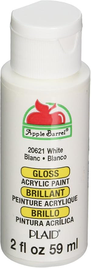 Apple Barrel Gloss Acrylic Paint in Assorted Colors (2-Ounce), 20621 White | Amazon (US)