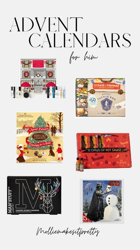 Advent calendars for the man in your life #mensgifts #advent #fishing #skincare #formen #hotsauce

#LTKGiftGuide #LTKHoliday #LTKCyberWeek
