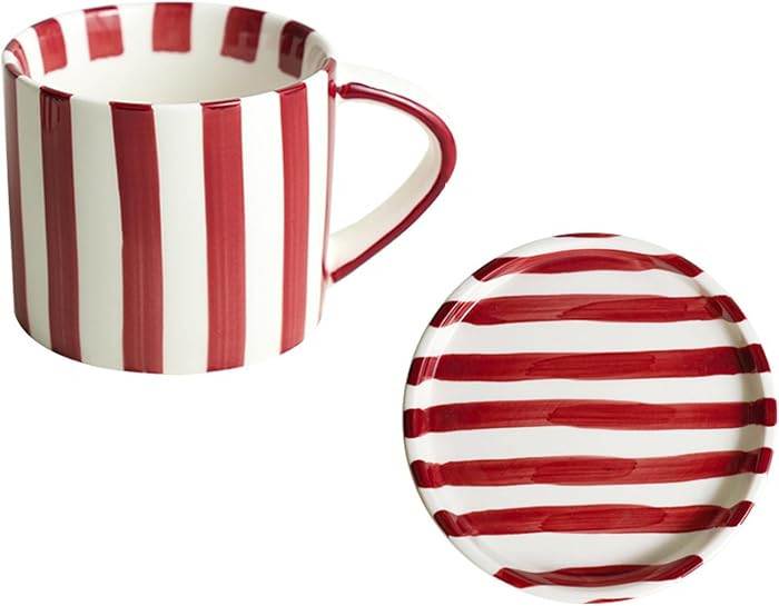 8 Oz Ceramic Coffee Mug Espresso Cups with Saucer Mug And Saucer Set Cup And Saucer Coffee Cups w... | Amazon (US)