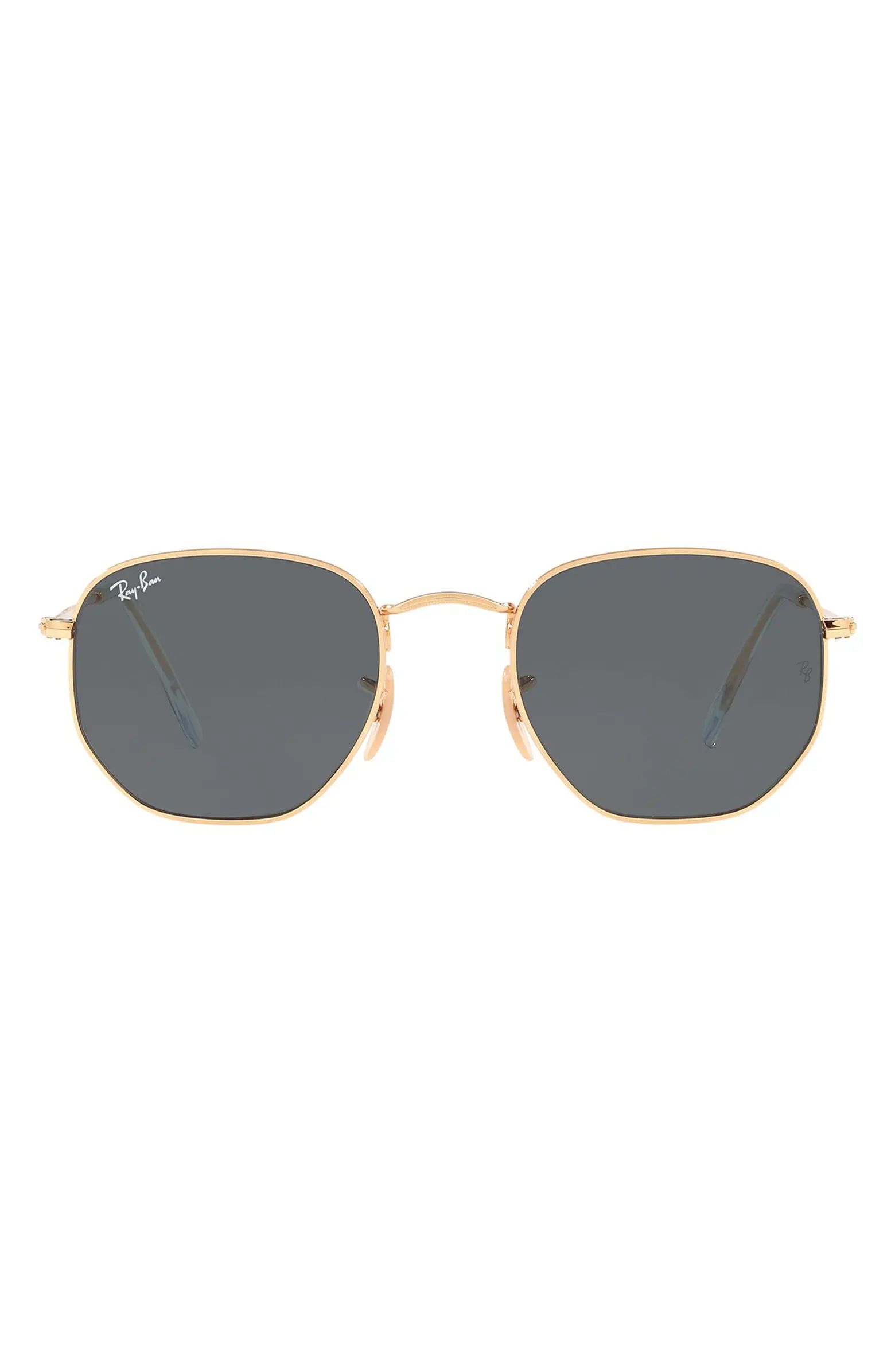 51mm Hexagonal Flat Lens Sunglasses | Nordstrom