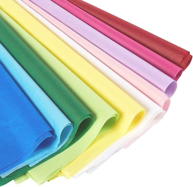 (120 Sheets) Colored Tissue Paper for Gift Wrapping Bags, Bulk Set for Holidays, Art Crafts, 10 A... | Amazon (US)