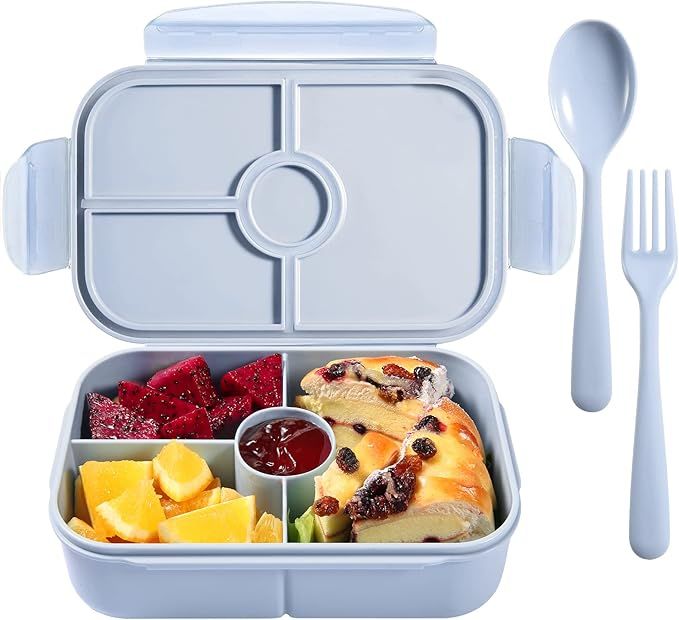 Jeopace Bento Box Kids Lunch Containers for Kids with 4 Compartments Kids Bento Lunch Box Microwa... | Amazon (US)