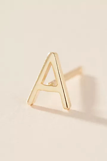 Maya Brenner 14K Yellow Gold Monogram Post Earring | Anthropologie (US)