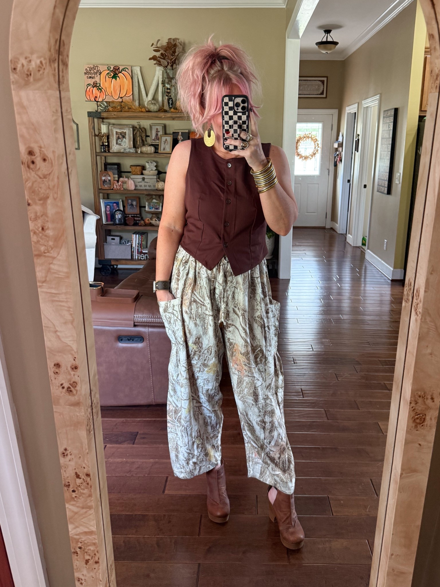 Vest is a medium and these adorable pants are also a size medium. These pants are so comfy too  

#LTKOver40 #LTKFindsUnder50 #LTKStyleTip