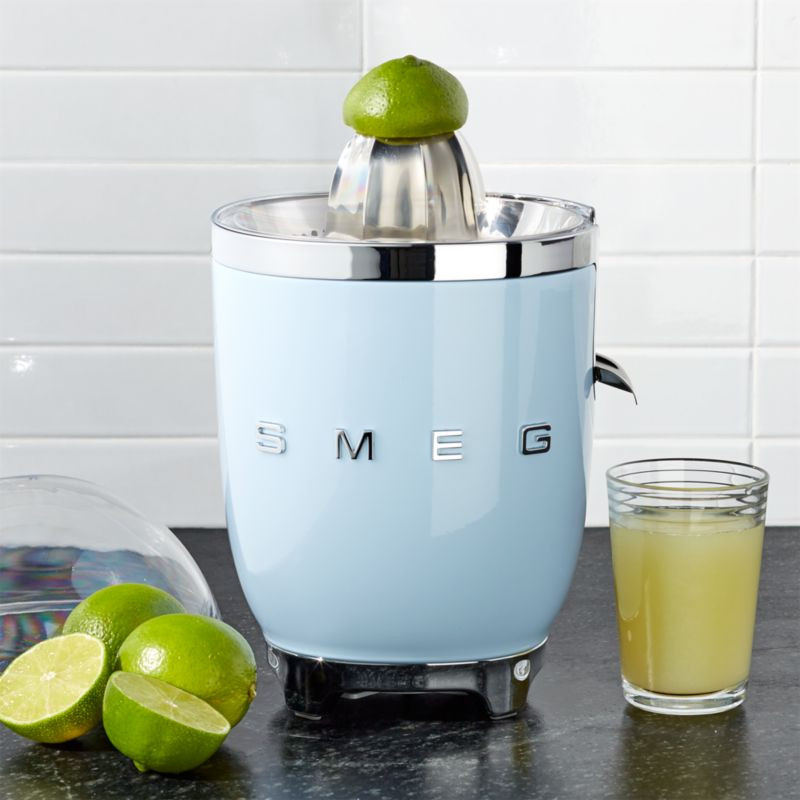 Smeg Pastel Blue Citrus Juicer + Reviews | Crate & Barrel | Crate & Barrel