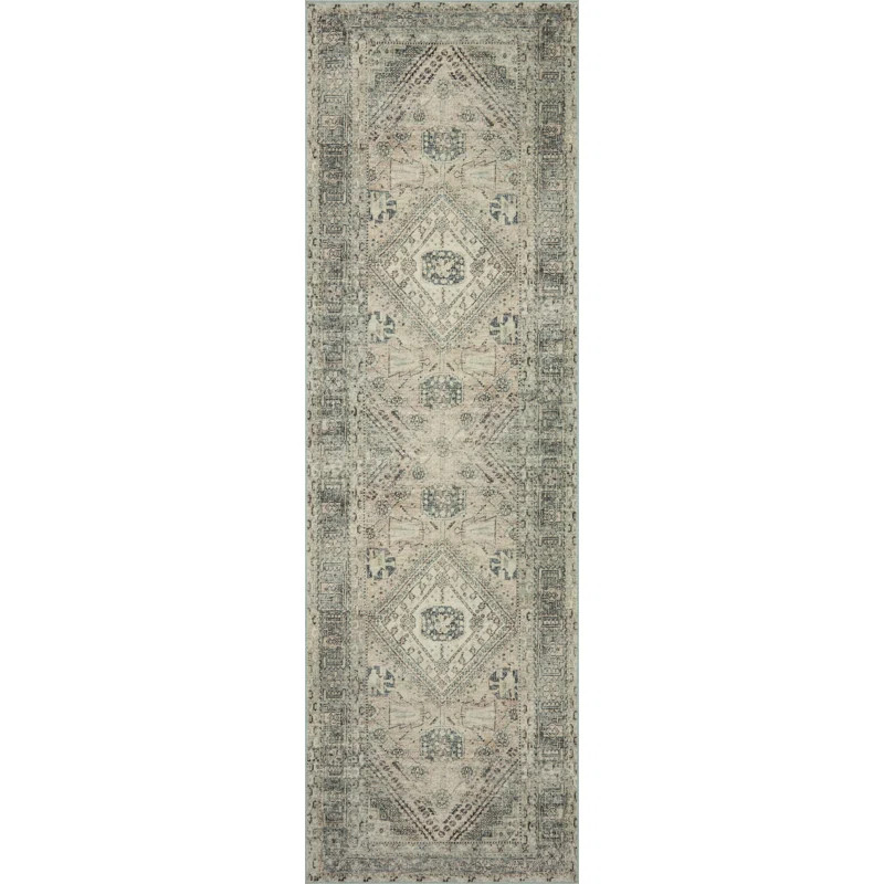 Magnolia Home By Joanna Gaines X Loloi Sinclair Machine Washable Natural / Sage Area Rug | Birch Lane