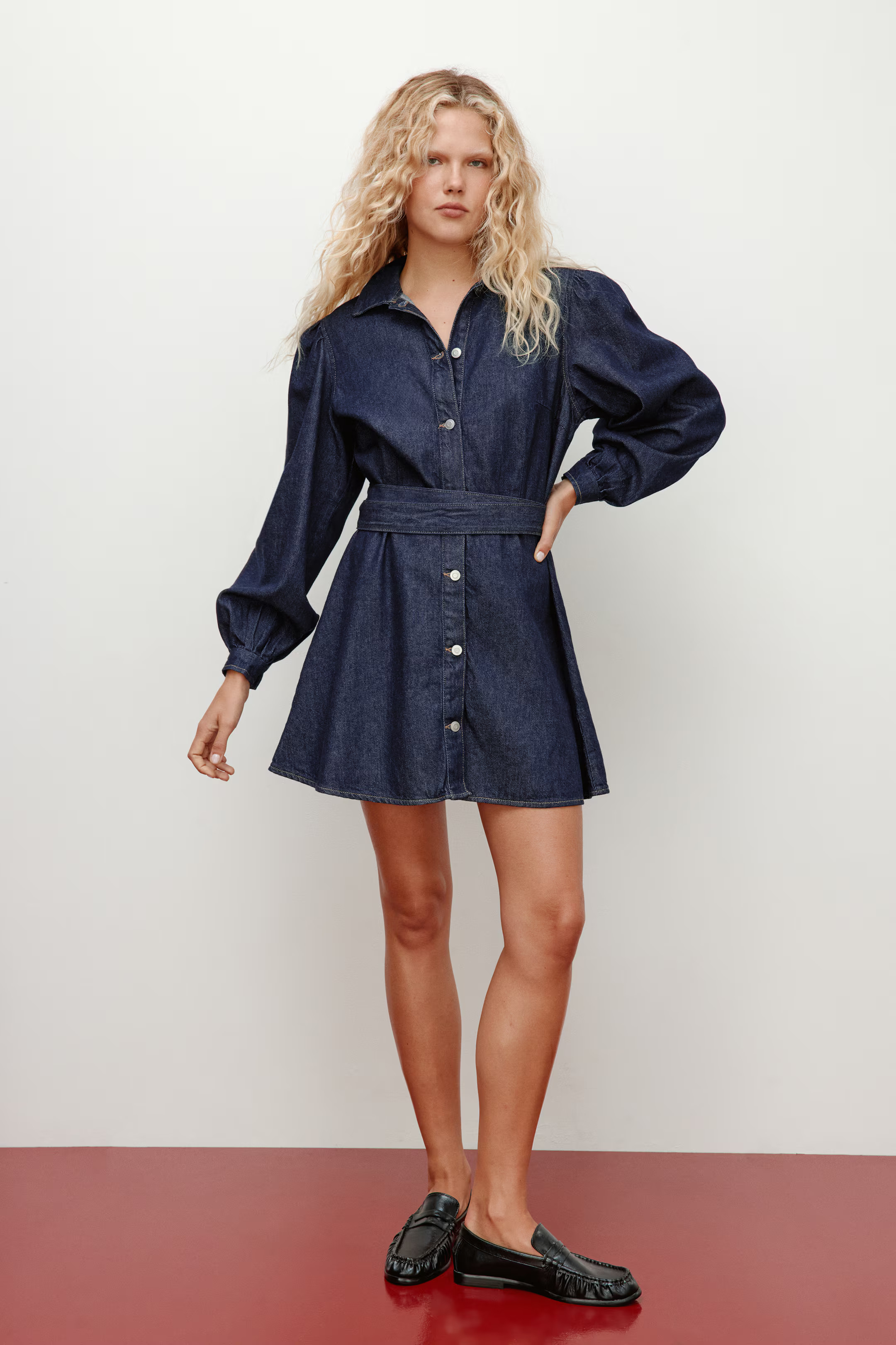 Tie-detail denim dress | H&M (UK, MY, IN, SG, PH, TW, HK)