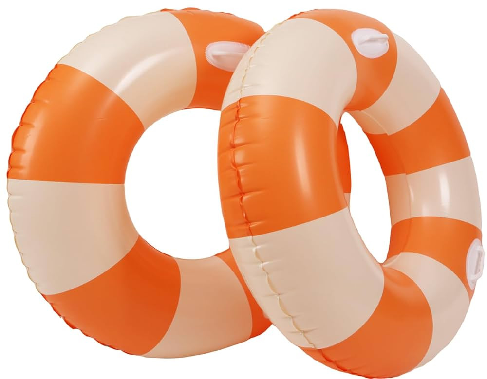 2PCS Inflatable Pool Floats for Adult Swim Ring Pool Floaties Inflatable Swimming Pool Raft Party... | Amazon (US)
