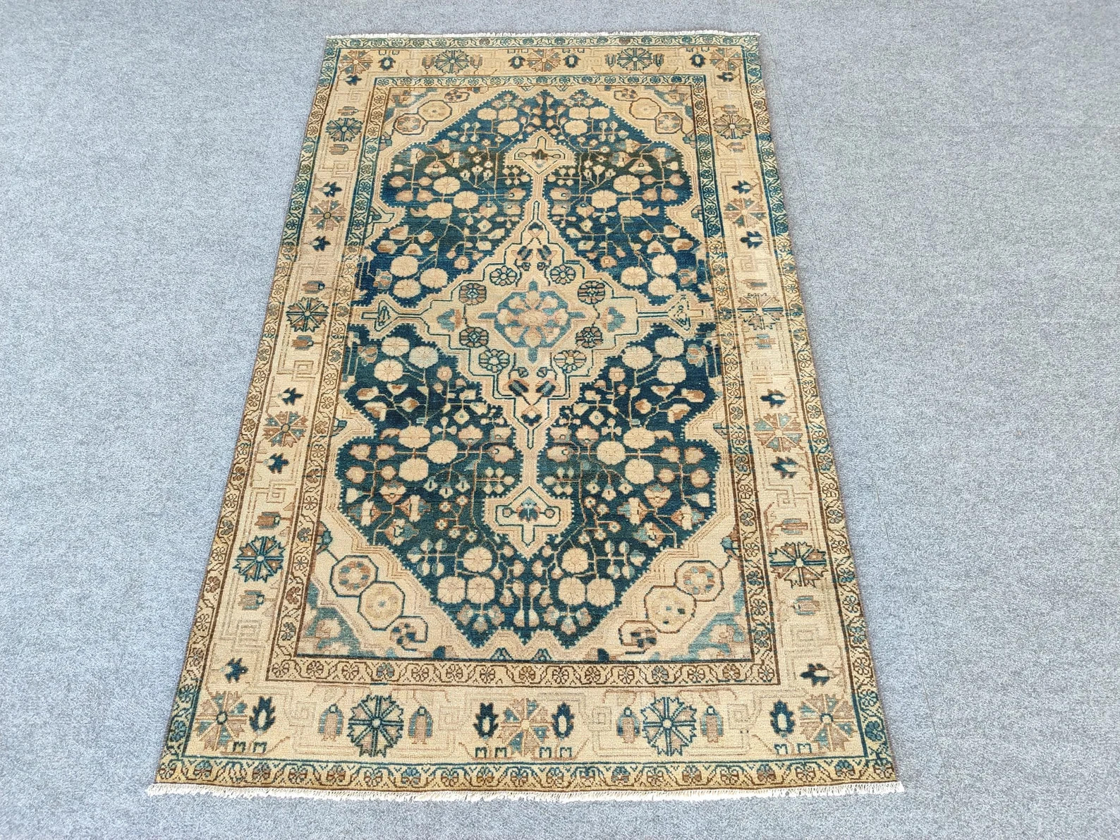 Navy 4x6 Persian Rug, Heriz Rug 4x6, Malayer Rug 4x6 Vintage, Neutral 4x6 Turkish Rug, Vintage 4x... | Etsy (US)