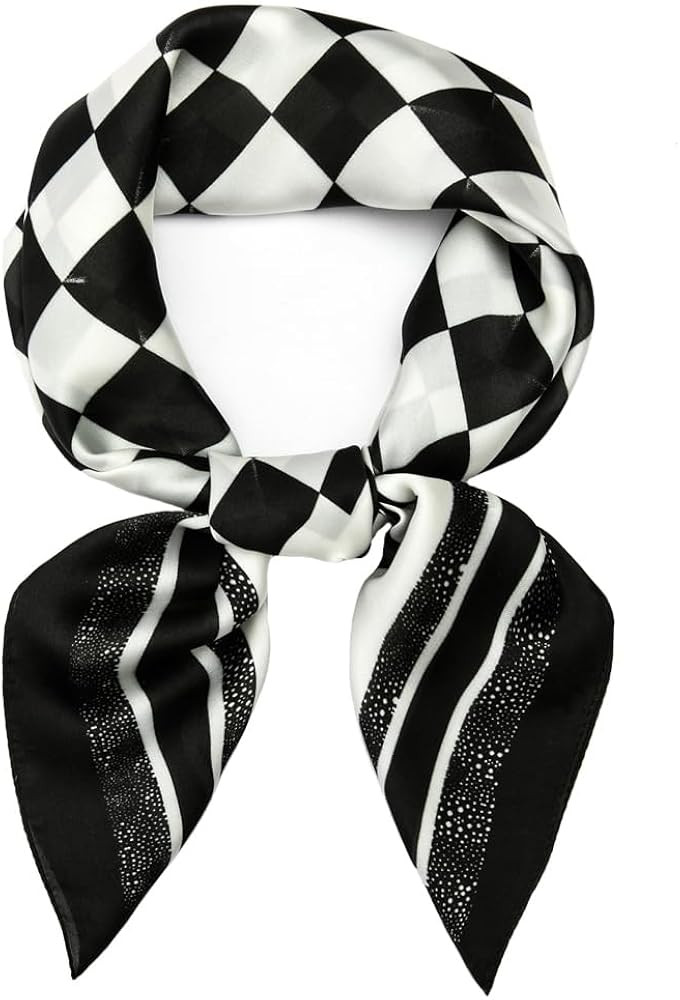 27 inch Silk Feeling Scarf Square Hair Scarf Satin Head Scarf Fashion Neck Scarfs for Women | Amazon (US)