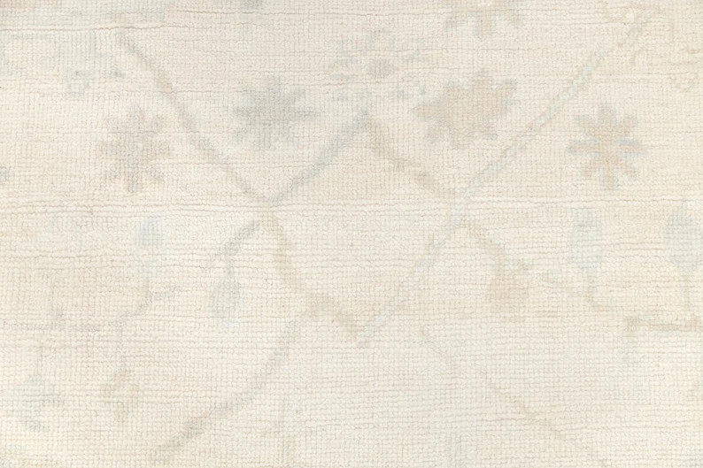 Oushak Rug Ivory Cream Muted Neutral Look Hand Knotted Soft Quality Wool Rug, CUSTOMIZE in Any SI... | Etsy (US)