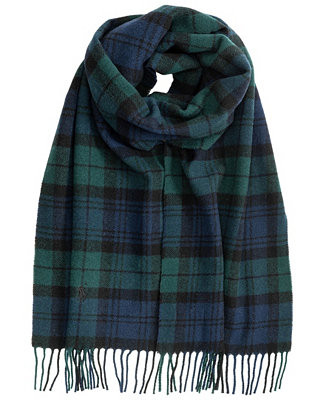 Men's Woolen Plaid Scarf | Macy's
