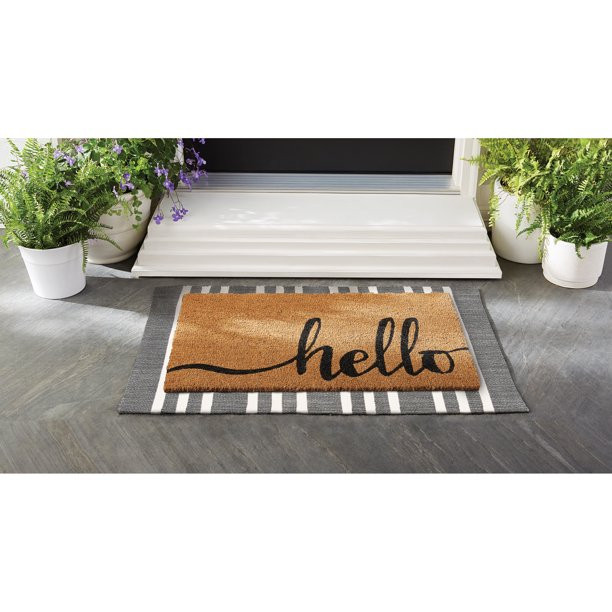 Mainstays Striped Chindi Layering Outdoor Doormat, 2' x 4' | Walmart (US)