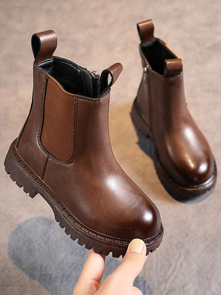 Fashionable Ombre Retro Outdoor One-foot Pedal Chelsea Boots For Children | SHEIN