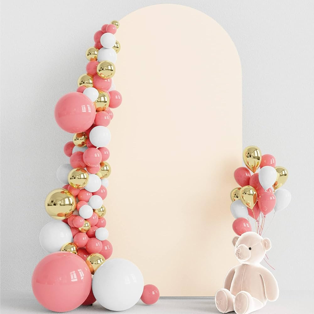 Wokceer 6.6FT Wedding Arch Cover Spandex Fitted Wedding Arch Stand Covers Round Top Chiara Arch B... | Amazon (US)