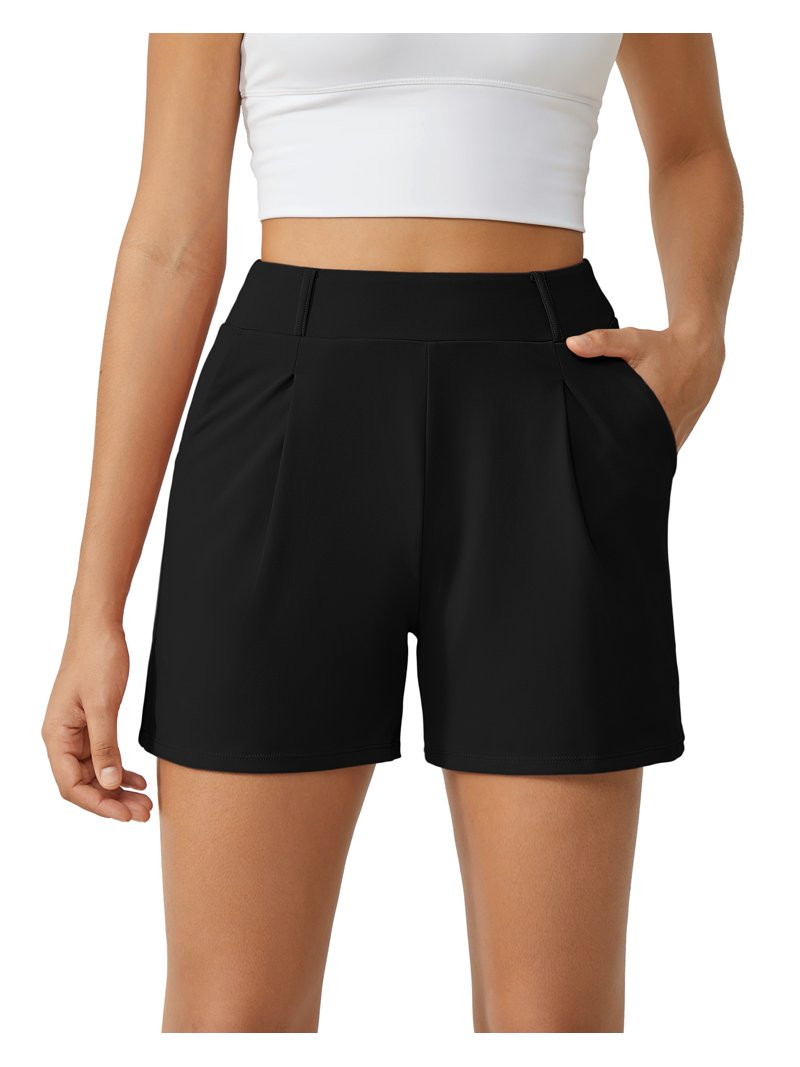 G4Free Shorts for Women Dressy Casual High Waisted Lounge Summer Pleated Shorts with Pockets | Walmart (US)