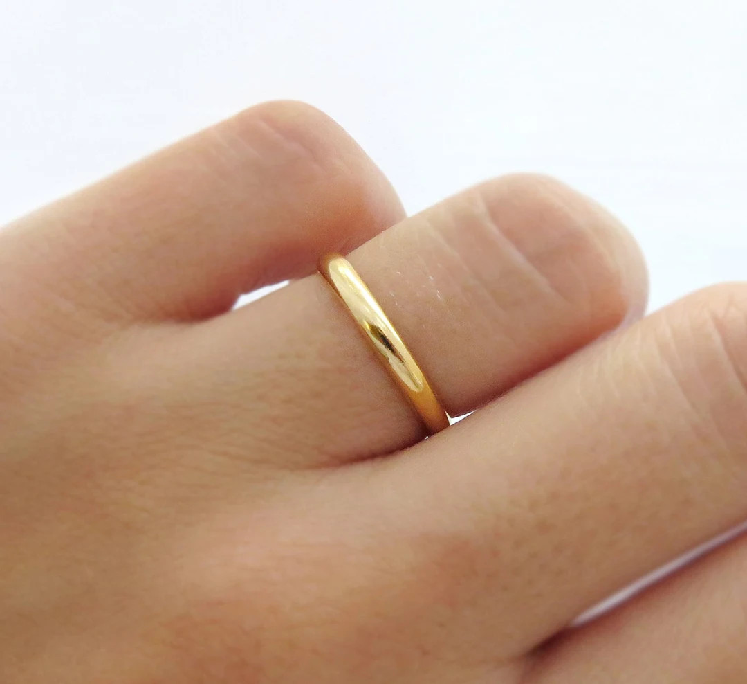 Gold Band, Thick Gold Band, Half Round Ring, Gold Ring, 14k Gold Filled Ring, Stacking Ring, Simp... | Etsy (US)