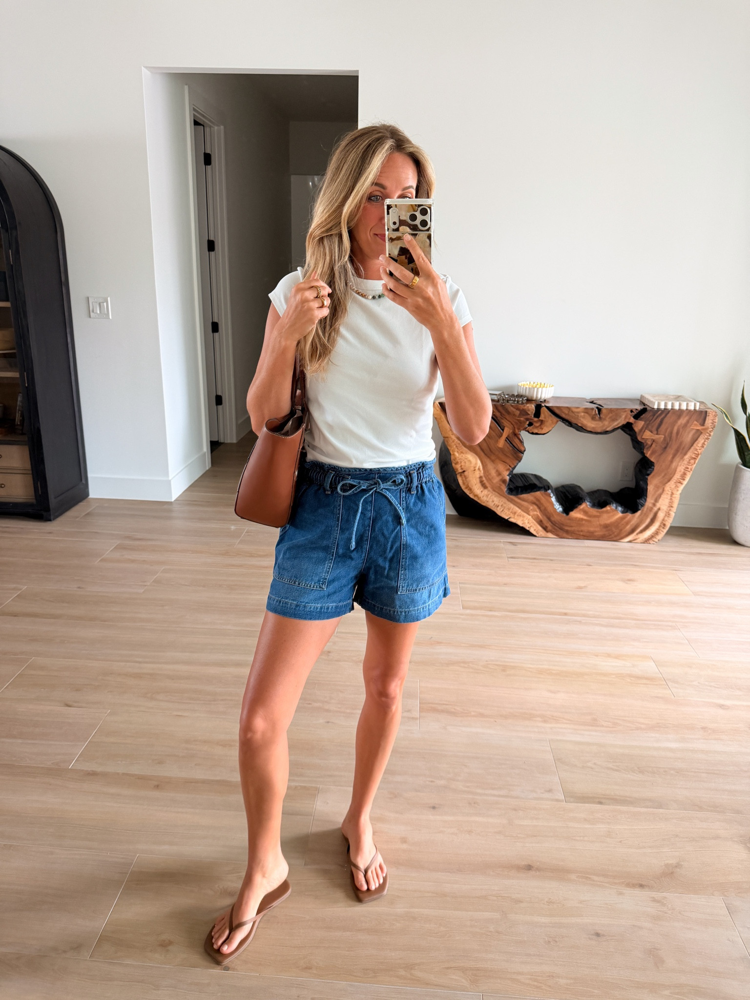 Walmart drapey denim shorts 

#LTKmomlife #LTKootd #LTKU