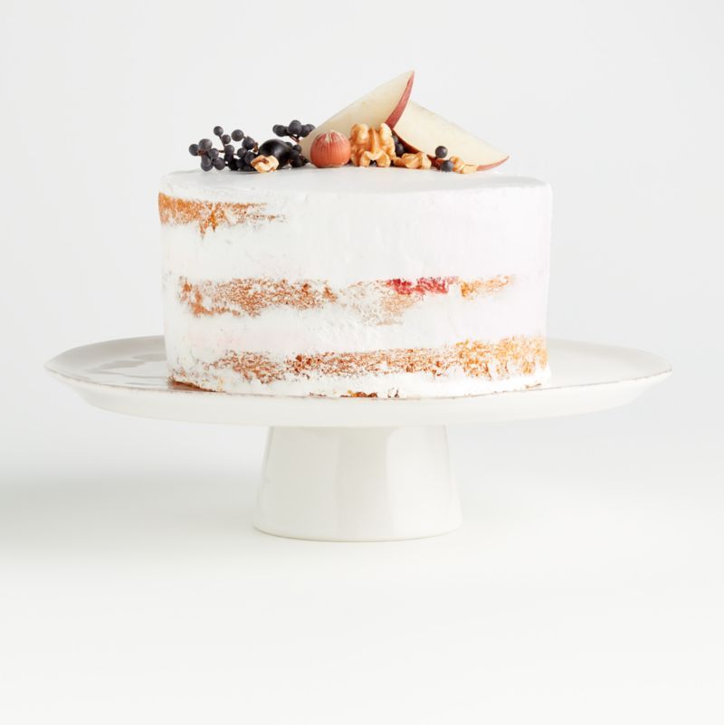 Marin Large White Pedestal Cake Stand Plate + Reviews | Crate & Barrel | Crate & Barrel