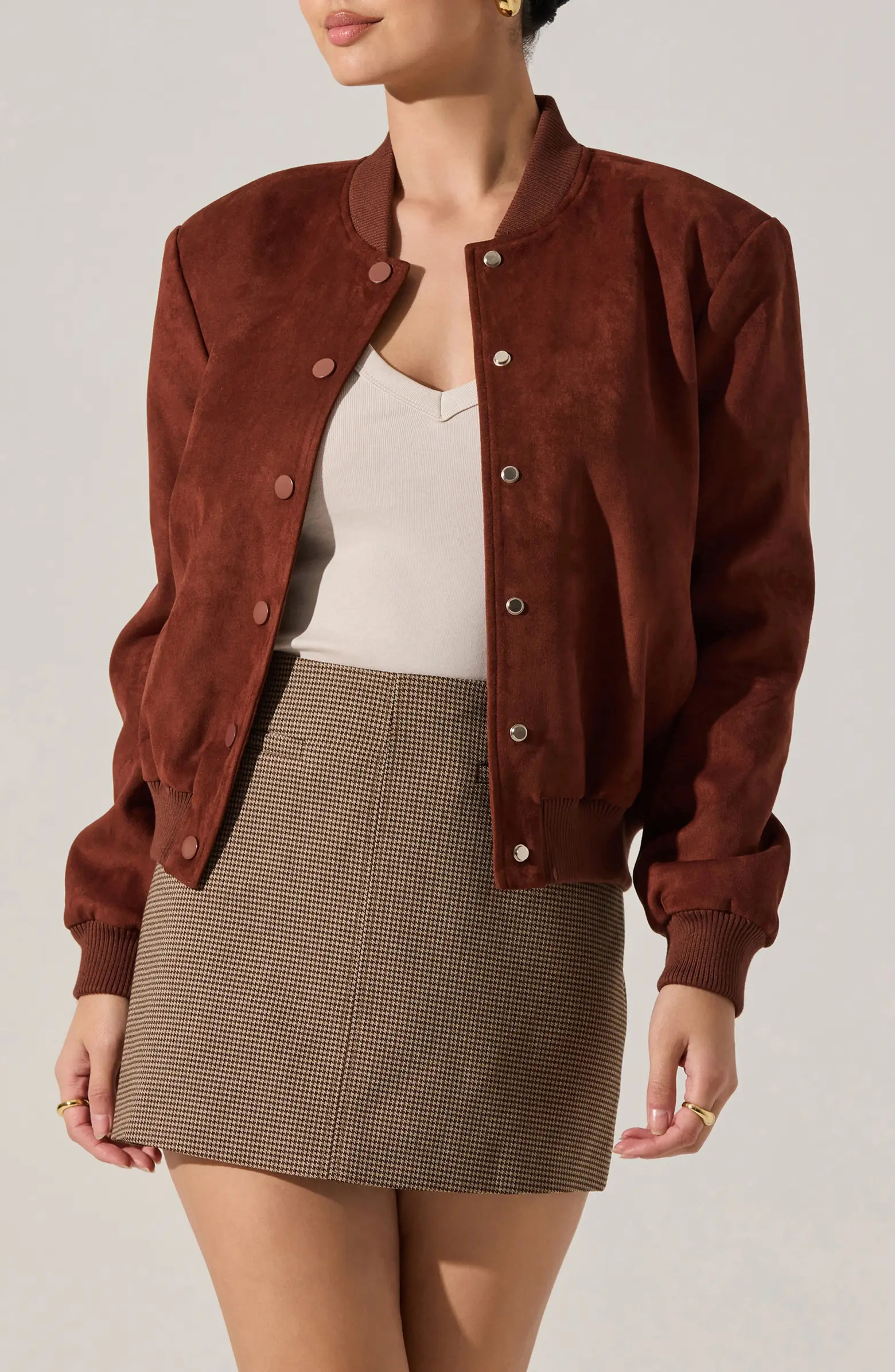 Olenna Faux Suede Bomber Jacket | Nordstrom